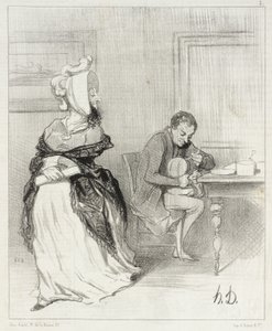 Adjö, min käre, jag går till mina förläggare! ... av Honoré Daumier