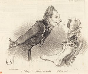 Kom igen... kyss denne mästare... genast... av Honoré Daumier