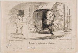 En deputerads ankomst i en vagn, kallad en snigel av Honoré Daumier