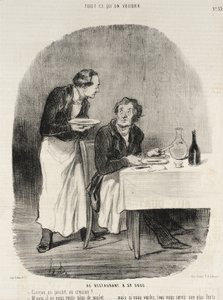 På restaurangen för 32 sous av Honoré Daumier