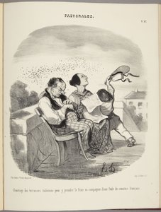 Fördelen med italienska terrasser för att svalka sig i sällskap med en mängd franska kusiner av Honoré Daumier