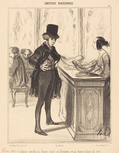 Att ha förlorat sin halva kopp vid domino och sin börs på gatan av Honoré Daumier