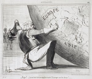 För sjutton!... Jag gjorde fel som tog hela Europa på armen! av Honoré Daumier