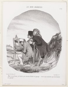 Men ja, min hustru, jag försäkrar er att monsieur tecknar ett landskap ... det är ett landskap, monsieur, eller hur? av Honoré Daumier