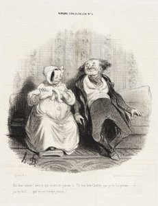 Säg, älskling! Tror du att det blir en pojke? av Honoré Daumier