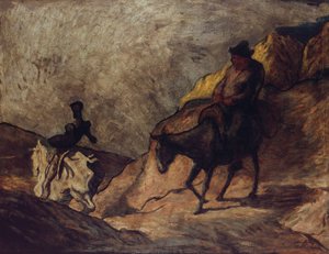 Don Quijote och Sancho Pansa av Honoré Daumier