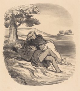 Söt fritid för en pensionerad järnaffär... av Honoré Daumier
