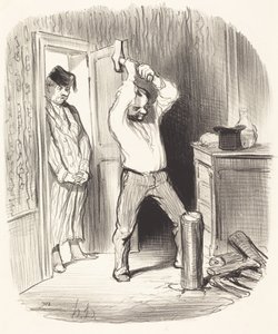 Är det tillåtet för Gud... att klyva ved... av Honoré Daumier