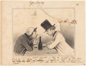 Man måste vara försiktig, far Balivot, er lilla flicka är sexton år... av Honoré Daumier