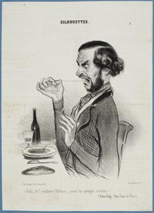 Vänta! Servitris, jag föredrar grönsakerna slätrakade. av Honoré Daumier
