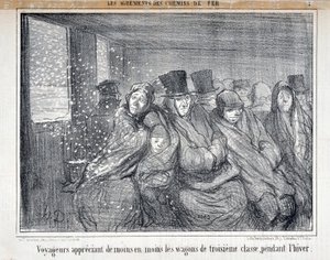 Illustration för serien "Les Agrements des Chemin de fer" av Honoré Daumier