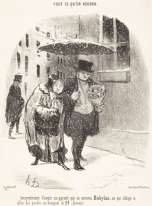 Nackdelen med att ha en släkting som heter Babylas... av Honoré Daumier