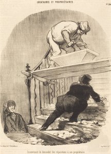 Nackdelen med att begära reparationer... av Honoré Daumier