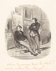 Nackdelen med att skicka en dålig målning... av Honoré Daumier