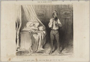 Jag kommer aldrig att kunna få min hustru att tro att det var drag!, nummer 22 ur serien Allt vad man vill från Le Charivari av Honoré Daumier