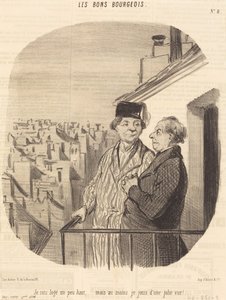 Jag bor lite högt upp... men... jag njuter av en vacker utsikt! av Honoré Daumier