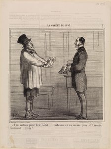Jag vill inte ha er biljett (Kometen från 1857, plansch 2) av Honoré Daumier
