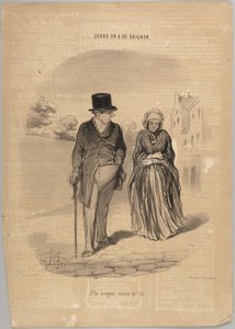 Jag trodde att hon var bättre än så, nummer 9 ur serien När man har otur i Le Charivari av Honoré Daumier