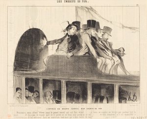 Ingången till den stora järnvägstunneln av Honoré Daumier