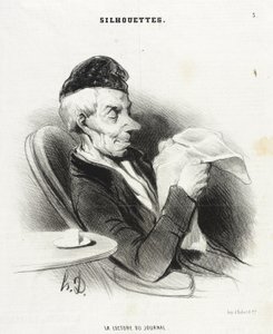 Läsning av tidningen av Honoré Daumier