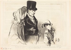 Mamman - Är han inte snäll när han äter sitt kornsocker!... av Honoré Daumier