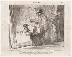Sista veckan före öppnandet av målerisalongen... (Aktualiteter), från Le Charivari av Honoré Daumier