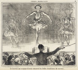 Dansaren som berömmer sig av att ha bevarat... av Honoré Daumier