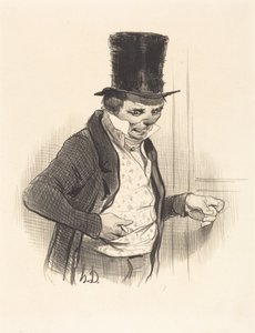 Portvakten på besöksrundor... av Honoré Daumier
