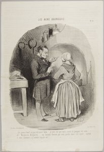 Äggulan har inte vispats tillräckligt..., nummer 9 ur serien De goda borgarna från Le Charivari av Honoré Daumier