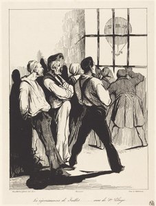 Julifestligheterna... sedda från Ste. Pélagie av Honoré Daumier