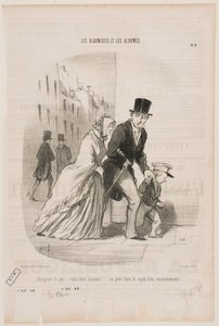 Låt oss gå fort, det finns två män där borta... Det här kan vara början på en ny olaglig sammankomst. av Honoré Daumier