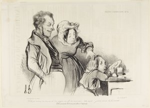 Lolo, vem tycker du bäst om, din pappa eller din mamma ... av Honoré Daumier