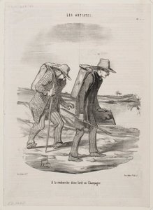 På jakt efter en skog i Champagne av Honoré Daumier