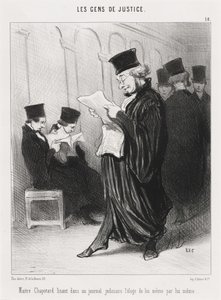 Mästare Chapotard läser... lovtalet till sig själv... av Honoré Daumier