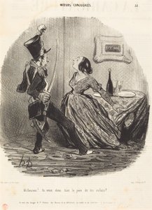 Olycklige! Vill du alltså döda dina barns far? av Honoré Daumier