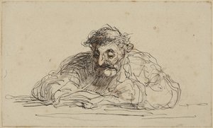 Läsande man av Honoré Daumier