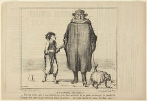 Herr Prudhomme, filantrop, nummer 291 ur serien Actualités från Le Charivari av Honoré Daumier