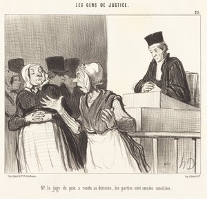 Mr. Justice of the Peace har fattat sitt beslut... av Honoré Daumier
