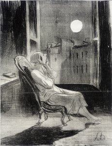 O måne!... inspirera mig i kväll med någon liten tanke... av Honoré Daumier