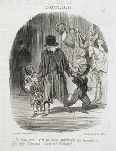 Åh! Pappa, pappa... där är en vacker Polichinelle... av Honoré Daumier