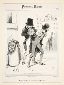 Man tar tillbaka sin egendom där man finner den, plansch 11 ur Ordspråk och maximer av Honoré Daumier