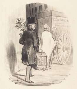 Parisian transporterar till ett annat distrikt... av Honoré Daumier