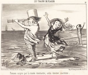 Parisare överraskade av tidvattnet... av Honoré Daumier