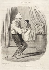 Lilla skurk! Jag tror att han kommer att få min näsa... av Honoré Daumier