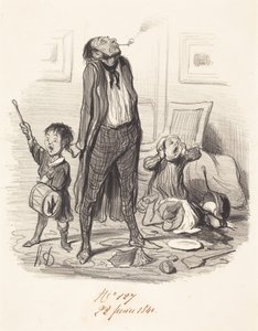 Klassisk poet som skriver en eklog... av Honoré Daumier