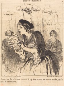 Främsta artisten på en sjungande café-concert... av Honoré Daumier