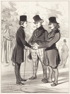 Vilket lyckligt möte!... Det är... av Honoré Daumier