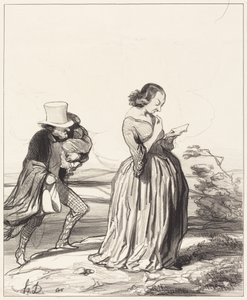 Jösses!... Jag önskar verkligen... att min fru vore klar... av Honoré Daumier