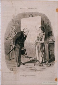 Scener från ateljén: Frun, det är en stor ära för mig!... av Honoré Daumier