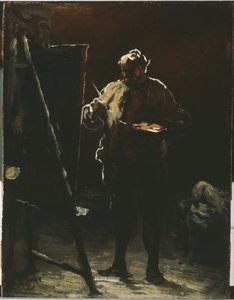 The Painter at His Easel av Honoré Daumier